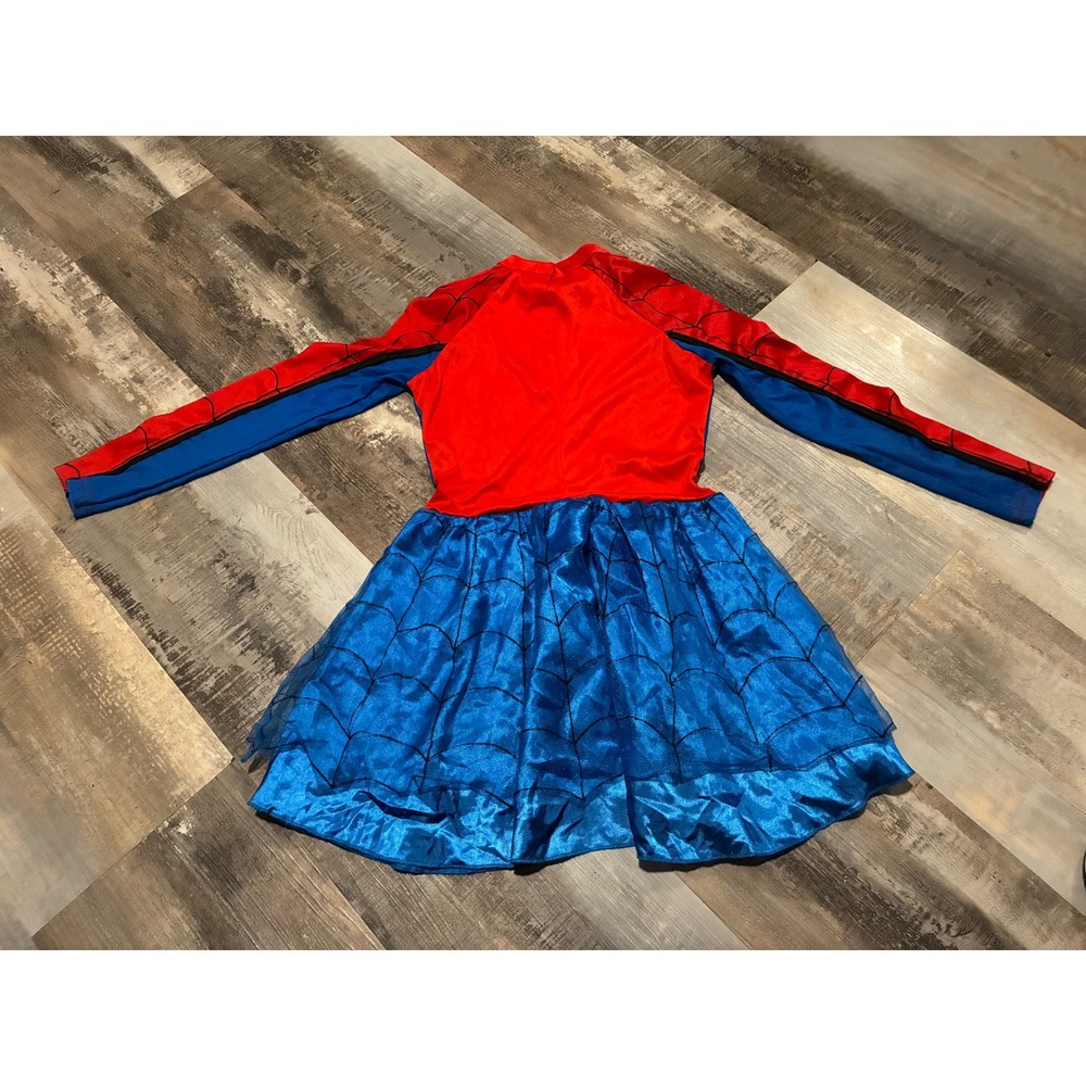 Marvel Spider-Man Costume Dress Kids Large 12-14 Red Blue Superhero Halloween - Picture 5 of 5